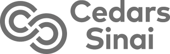 Cedars Sinai logo in greyscale