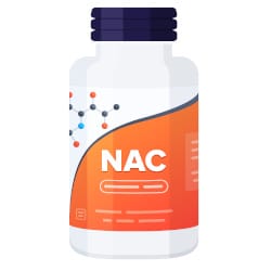 A bottle of NAC — N-Acetyl Cysteine pills